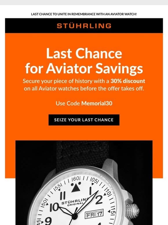 Final Call: Aviator Watches at 20% Off Ends Soon!