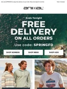 Final Day For Free Delivery