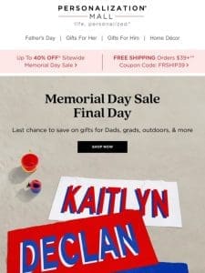 Final Day | Memorial Day Sale Ends At Midnight