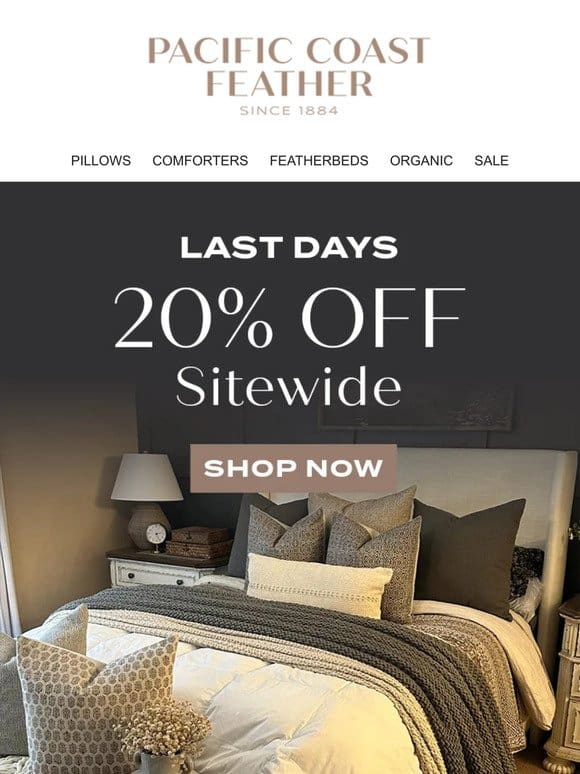 Final Days to Save on Luxury Bedding