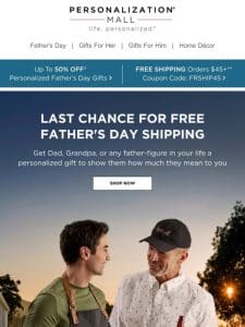 Final Father’s Day Sale With Free Shipping