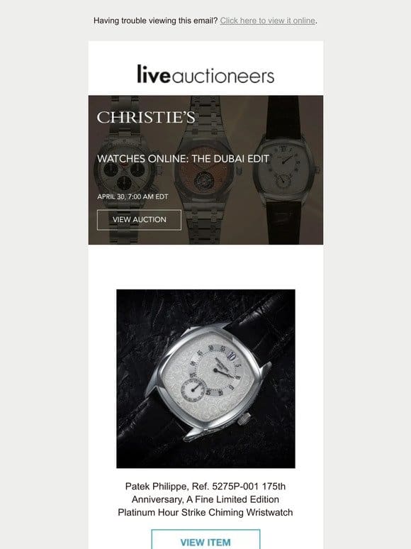 Fine Watches from Christie’s + Bonhams