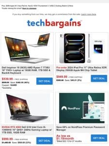 First Discount on New Apple iPads | Extra 10% off Dell PCs with AMD CPU | $250 off New ASUS Zenbook 14