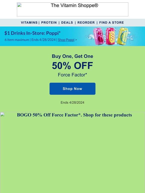 ? Force Factor is BOGO 50%