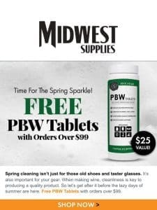 Free PBW Tablets with orders over $99