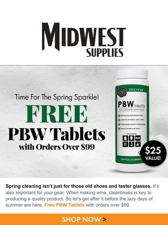 Free PBW Tablets with orders over $99