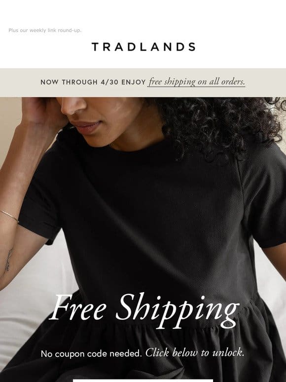 Free shipping on all orders!