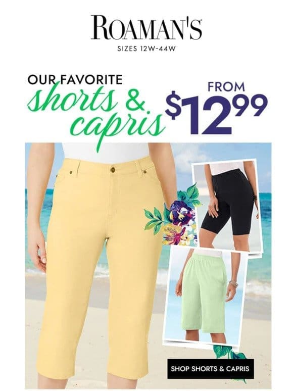 Friend， Get Shorts & Capris from $12.99