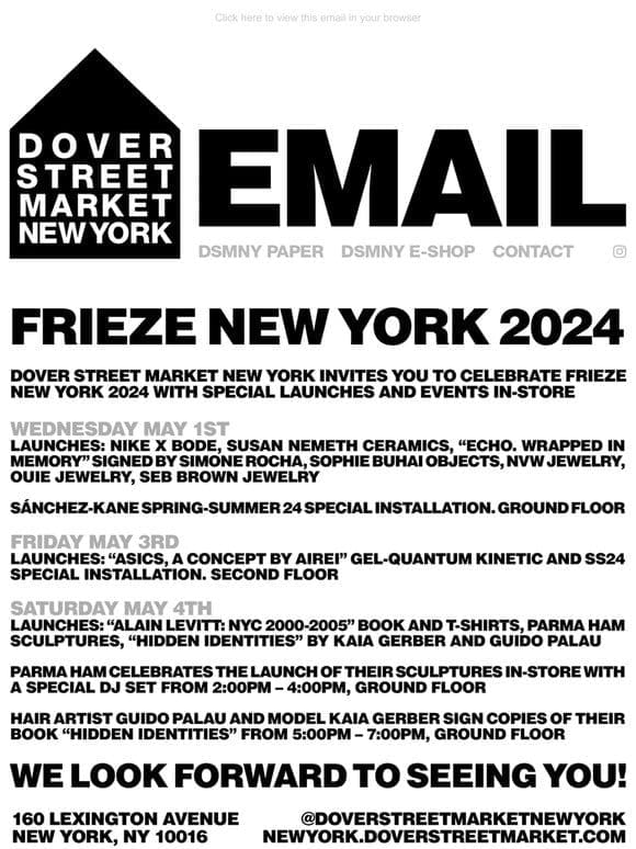 Frieze New York 2024 at Dover Street Market New York