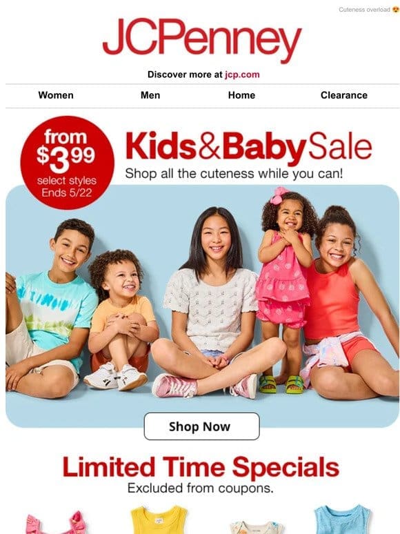 From $3.99! Kids & Baby Sale