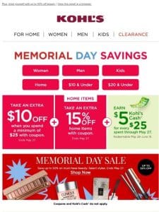 Get $10 off before the Memorial Day Savings run out ⏳