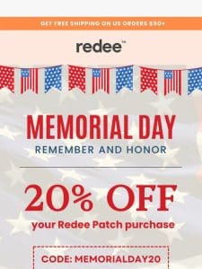 Get 20% off for our Memorial Day Sale