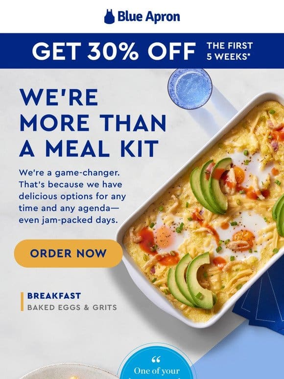 Get 30% OFF the meal kit that does it all.