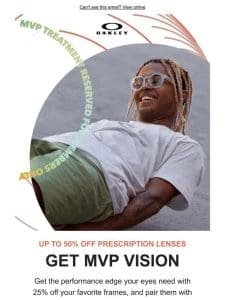 Get MVP Vision With UP To 50% off prescription lenses