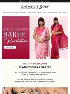 Get Ready in a Minute with Our Ready-to-Wear Sarees