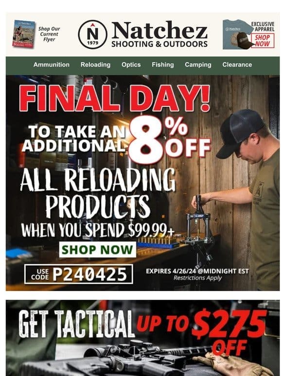 Get Tactical with Up to $275 Off!