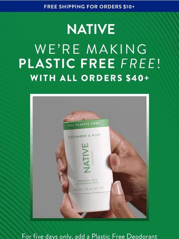 Get a Free Plastic Free Deodorant