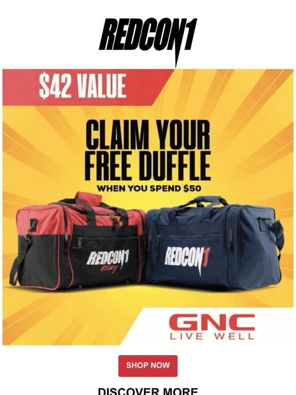 Get a free gift when you shop REDCON1 in stores!?