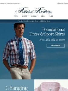 Get ahead with up to 25% off dress & sport shirts