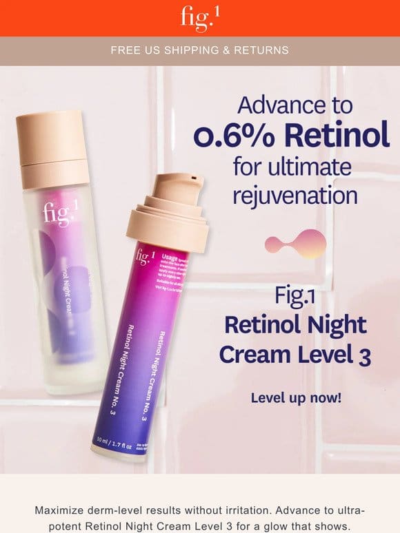 Get ultimate radiance with Retinol Night Cream Level 3