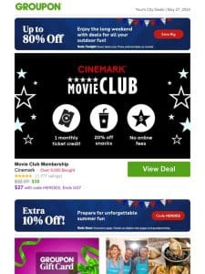 Get up to 10% off! Movie Club Membership