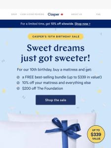 Get up to $339 in gifts for our birthday!