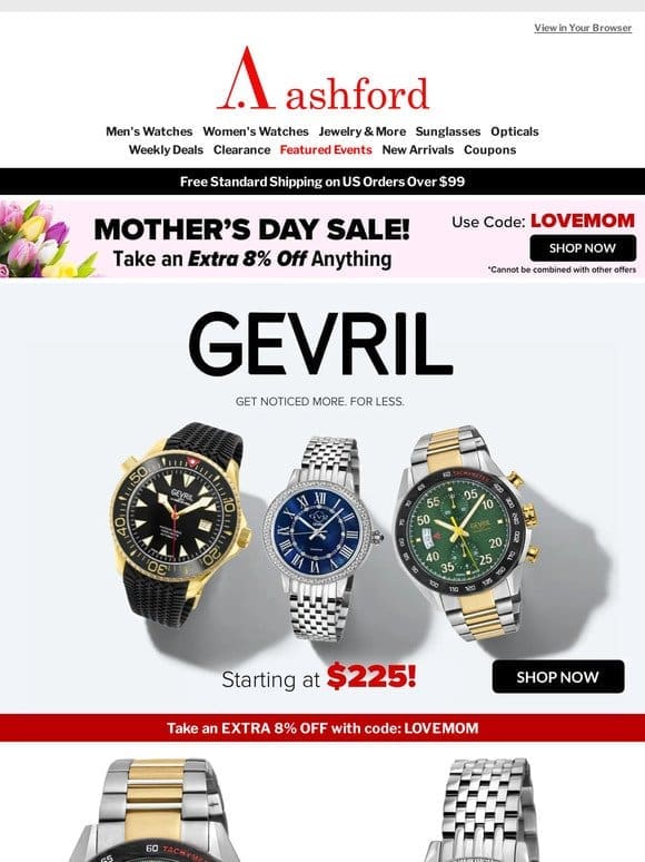 Gevril Timepieces from Just $225!