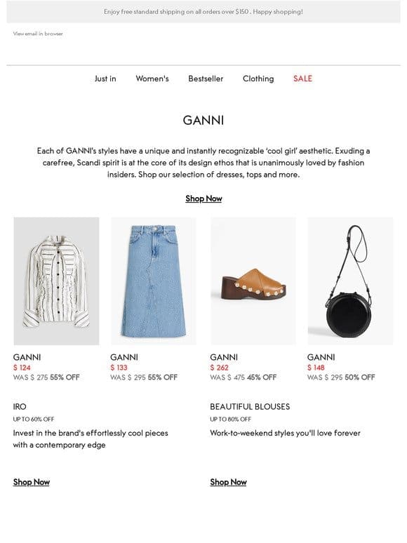 Go. For. GANNI at up to 60% off