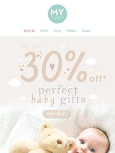 Gold-Star Baby Gifts ⭐ Up to 30% Off