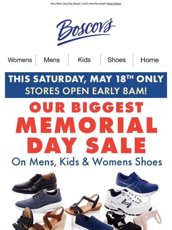Greatest One-Day Shoe Sale of the Season!