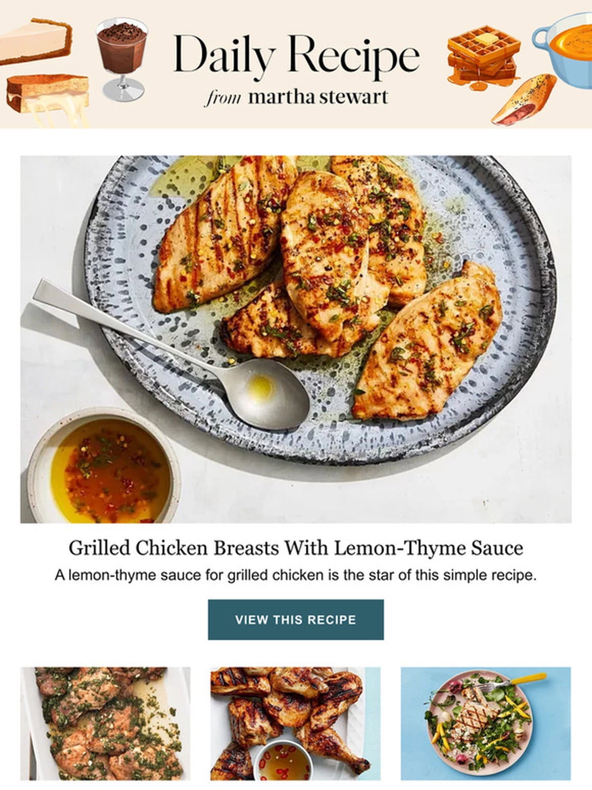Grilled Chicken Breasts With Lemon-Thyme Sauce