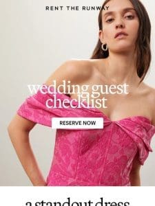 Guest checklist: 3 days of spring wedding looks