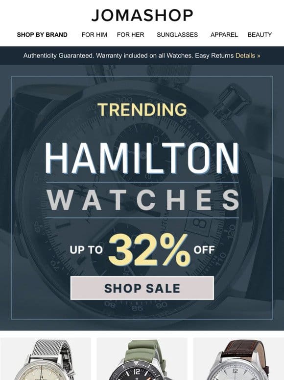 HAMILTON WATCHES SALE (FOR YOU)