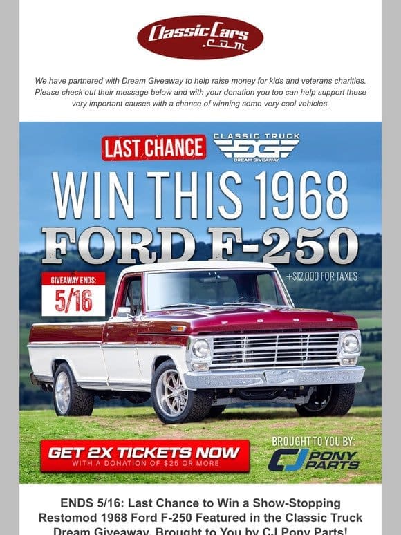 HURRY! Time Is Running Out To Score this 1968 Ford F-250!