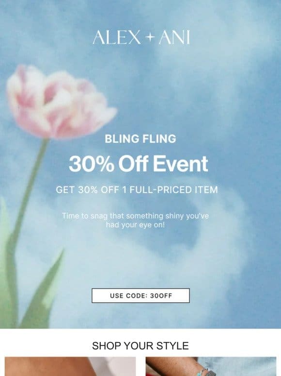 Happening Now: 30% OFF 1 Style ???