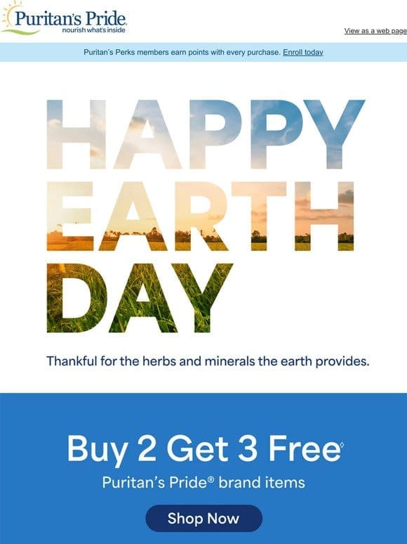 Happy Earth Day: Buy 2 Get 3 Free