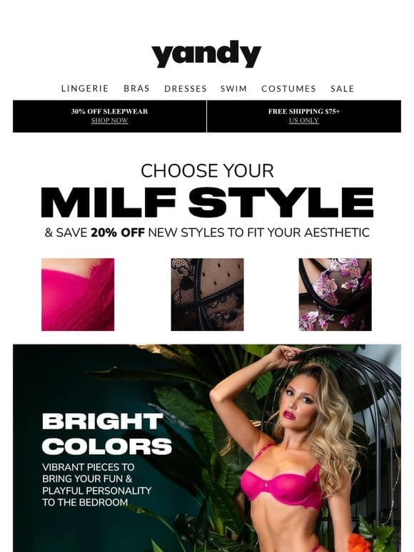 Happy MILF Day!   20% OFF New Lingerie