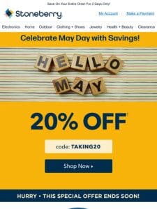 Happy May Day   Celebrate With 20% Off