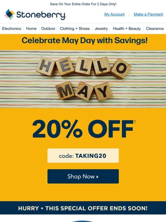 Happy May Day   Celebrate With 20% Off