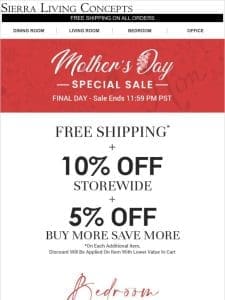 Happy Mother’s Day | Last Call to Save 10%