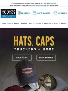 Hats， Caps， Truckers & More!