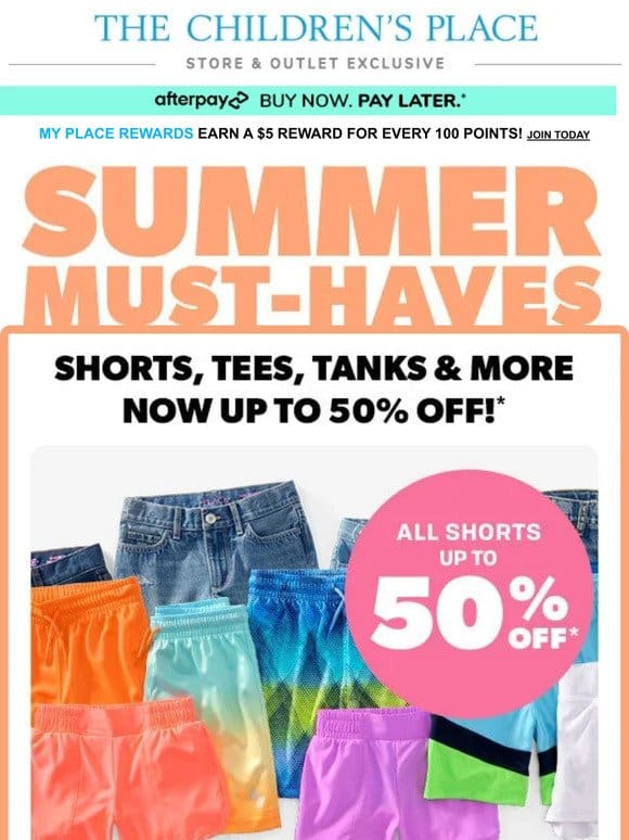 Hello ?? Sale: up to 50% off ALL SHORTS in store NOW!