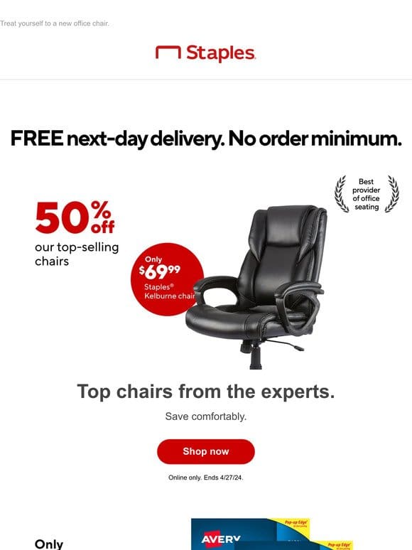 Here’s up to 50% off top-selling chairs.