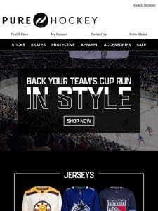 Hey， Back Your Team’s Cup Run In Style With Top NHL Jerseys & Apparel!