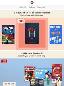 Hey， bookworms: Get 50% off MSRP on select bestsellers