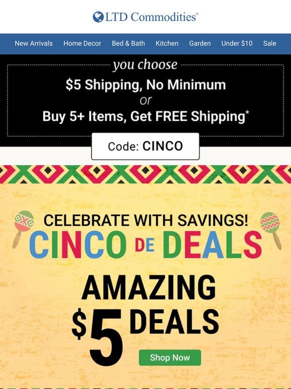 Holy Guacamole! $5 Steals Gone Soon!