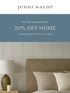Home Essentials—Now 20% Off