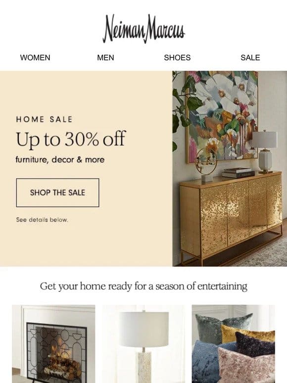 Home Sale: Up to 30% off decor & more