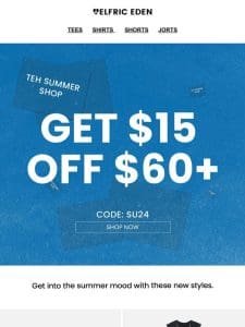 Hot Summer Deals: Get $15 Off $60+