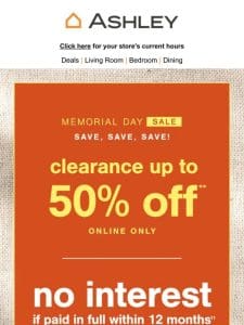 Huge Clearance Sale: Up to 50% Off Online Now!